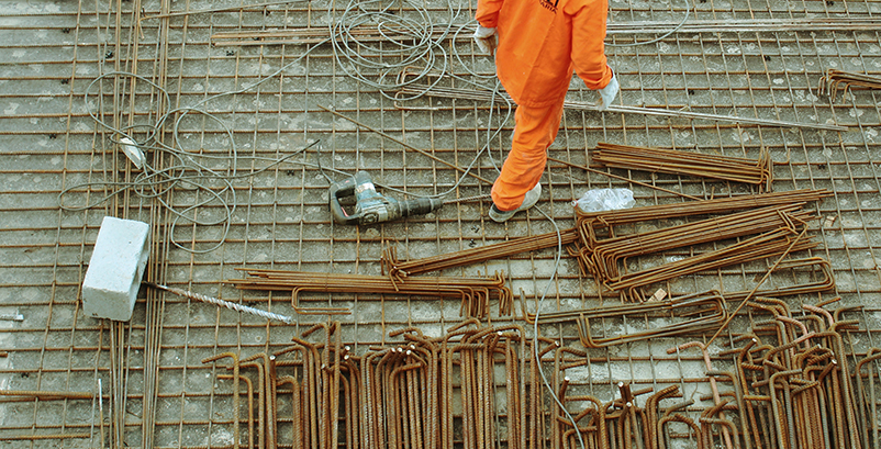 Crew member walking